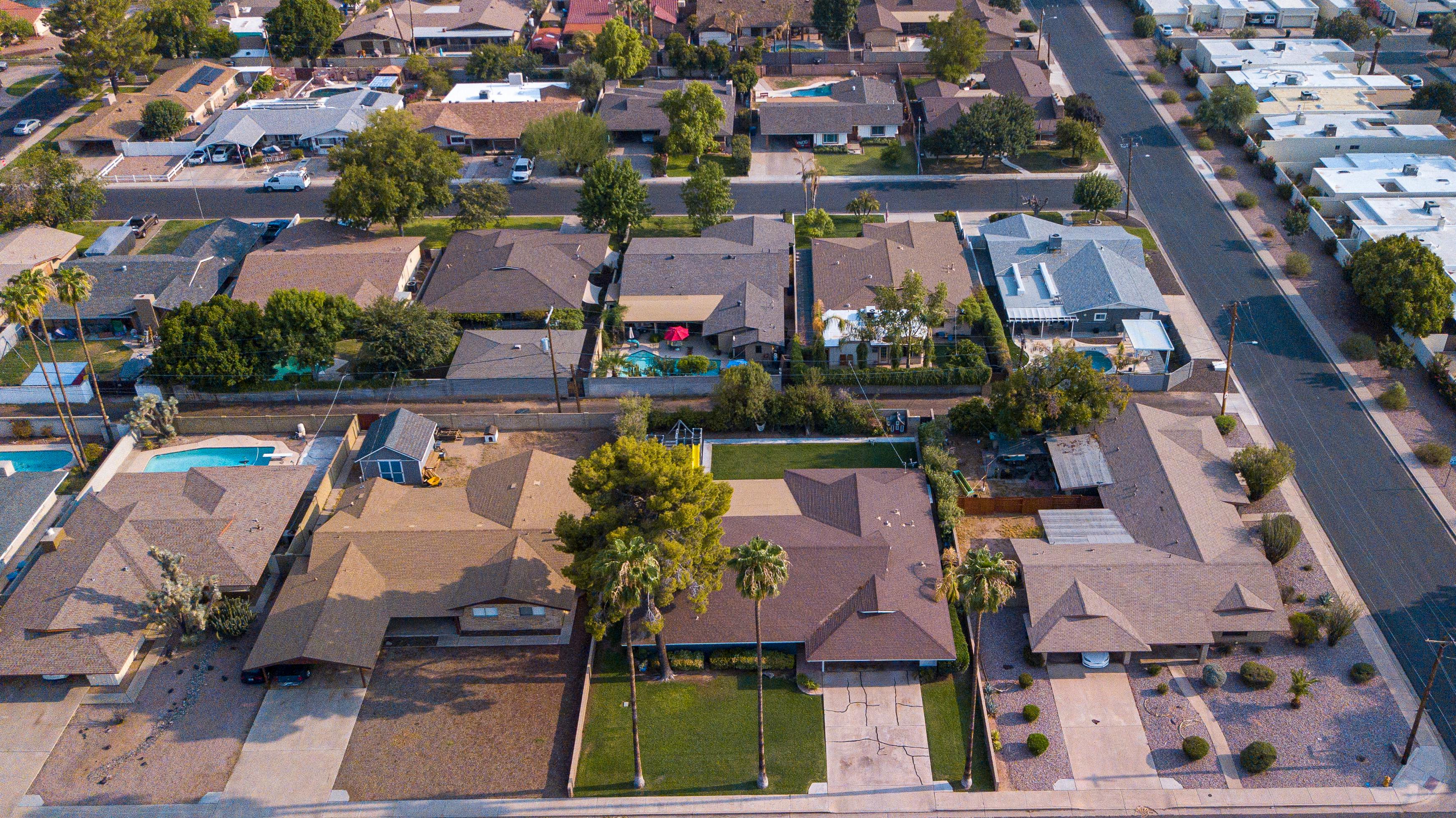 Aerial view of residential neighborhood showcasing investment potential